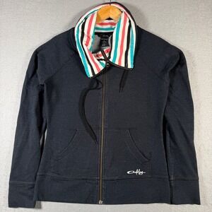 Oakley Women's‎ Full Zip Hoodie Jacket Striped Collar Casual Athleisure M